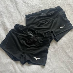 TWO MIZUNO ATHLETIC SPANDEX SHORTS